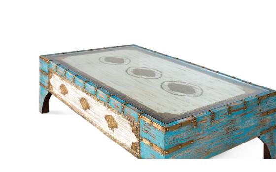 Mesa de Centro Grande Diseño Oriental en Colores Serie Borgala