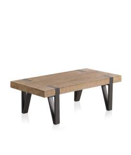 Mesa de Centro Industrial Madera Metal Serie Albent