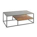 Mesa de Centro Industrial Madera Piedra y Acero Serie Estone Mesa de Centro Industrial Madera Piedra y Acero Serie Estone