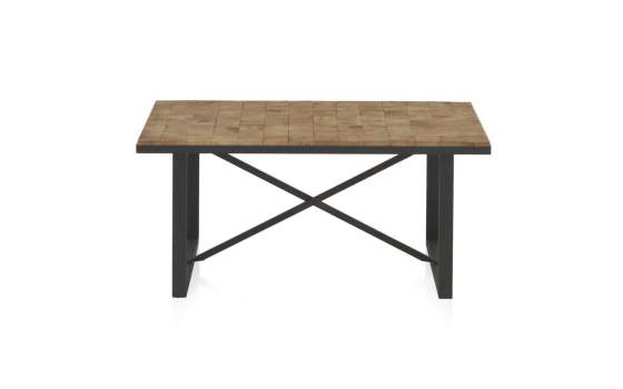 Mesa de Centro Industrial Tablas Recicladas y Acero Natens