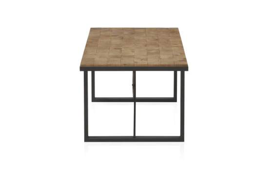 Mesa de Centro Industrial Tablas Recicladas y Acero Natens