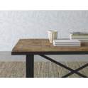 Mesa de Centro Industrial Tablas Recicladas y Acero Natens