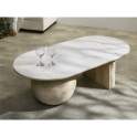 Mesa de Centro Madera Marmol Serie Sextans