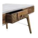 Mesa de Centro Madera Reciclada Tapa Blanca Decape Albost