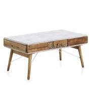 Mesa de Centro Madera Reciclada Tapa Blanca Decape Albost