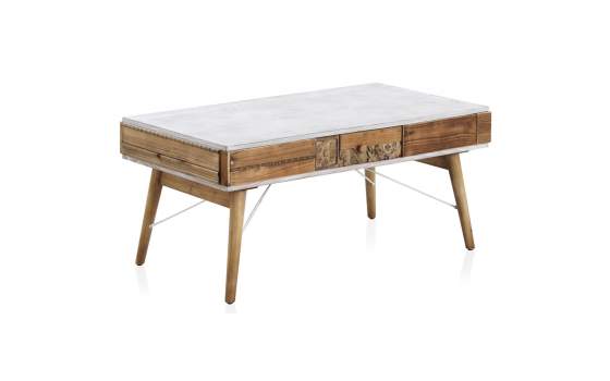 Mesa de Centro Madera Reciclada Tapa Blanca Decape Albost