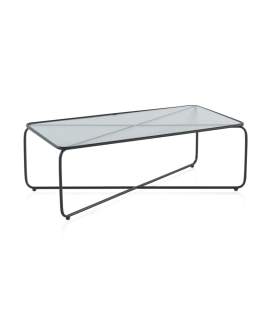 Mesa de Centro Moderna Forja Cristal Serie Ahejat