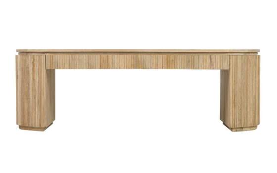 Mesa de Centro Oval Madera Mango Natural Serie Myra