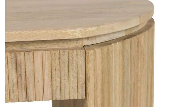 Mesa de Centro Oval Madera Mango Natural Serie Myra