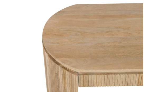 Mesa de Centro Oval Madera Mango Natural Serie Myra