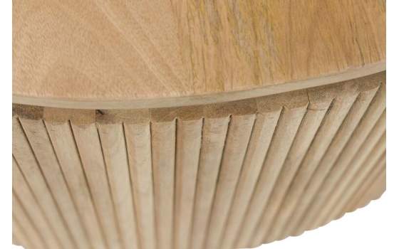 Mesa de Centro Oval Madera Mango Natural Serie Myra