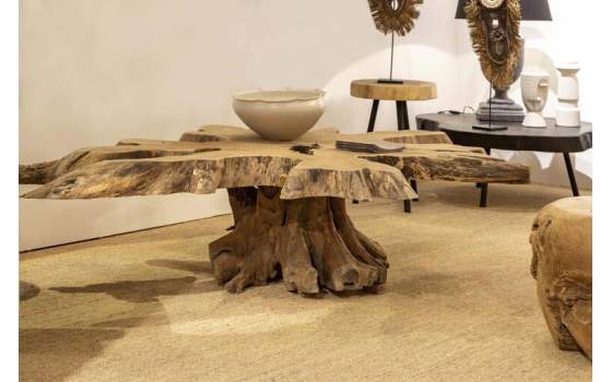 Mesa de Centro Raiz de Teca Grande Rustica Serie Awiot