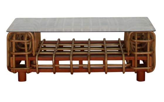 Mesa de Centro rattan Natural Serie Enrejado