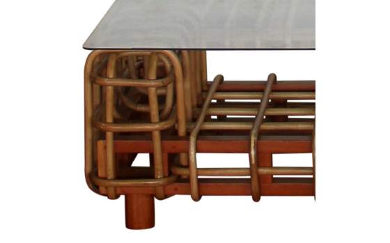 Mesa de Centro rattan Natural Serie Enrejado