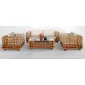 Mesa de Centro rattan Natural Serie Enrejado