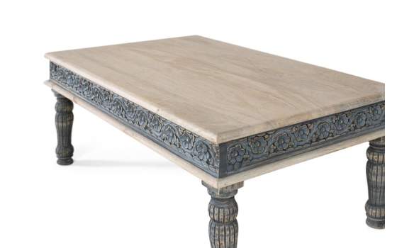 Mesa de Centro Rectangular Estilo Oriental Tallada Serie Aclest