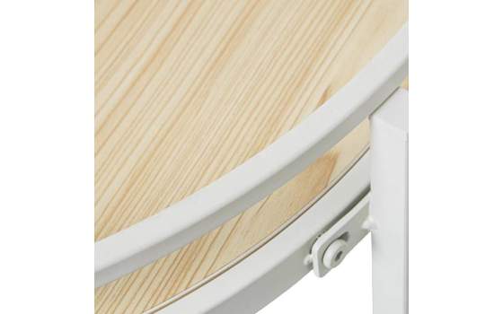 Mesa de Centro Redonda Forja Blanca Cristal y Madera Abtubin