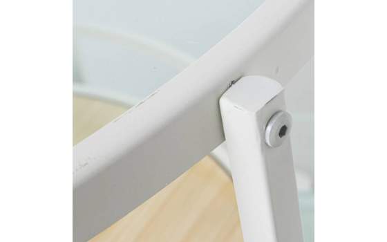 Mesa de Centro Redonda Forja Blanca Cristal y Madera Abtubin