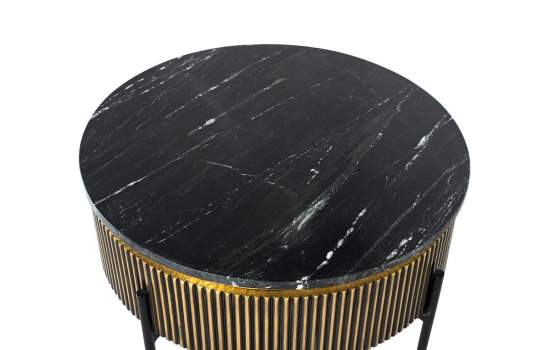 Mesa de Centro Redonda Moderna Color Bronce Aboiat