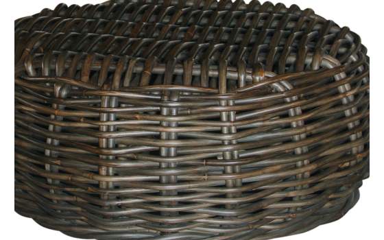 Mesa de Centro Redonda rattan Negro glaseado Arcarna