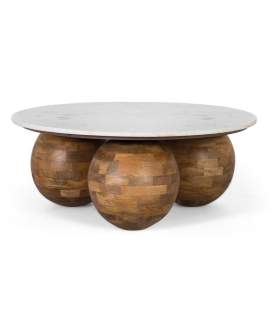 Mesa de Centro Redonda Rustica Moderna Serie Aikema