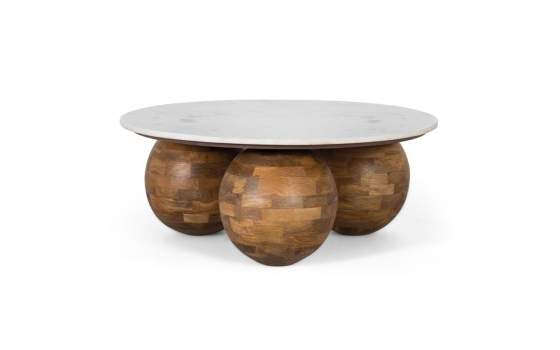 Mesa de Centro Redonda Rustica Moderna Serie Aikema