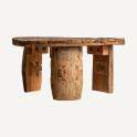 Mesa de Centro Redonda Rustica Reciclada Serie Abadai