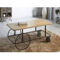 Mesa de Centro Ruedas Rustica Industrial Serie Aberdeen