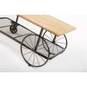 Mesa de Centro Ruedas Rustica Industrial Serie Aberdeen