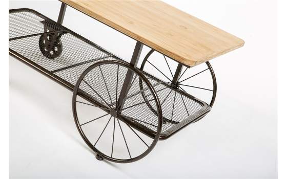 Mesa de Centro Ruedas Rustica Industrial Serie Aberdeen