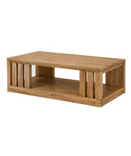 Mesa de Centro Rustica de 120 cm con Revistero - Serie Aravid