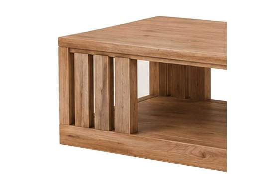 Mesa de Centro Rustica de 120 cm con Revistero - Serie Aravid