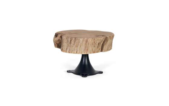 Mesa de Centro Rustica Tronco Natural y Forja Alcobia