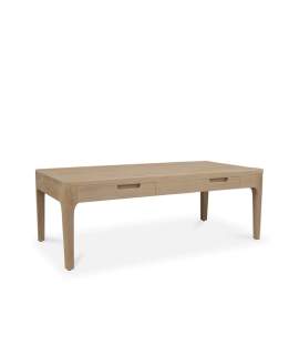 Mesa de Centro Salon Actual 2 Cajones Teca - Serie Ardey