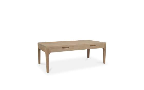 Mesa de Centro Salon Actual 2 Cajones Teca - Serie Ardey