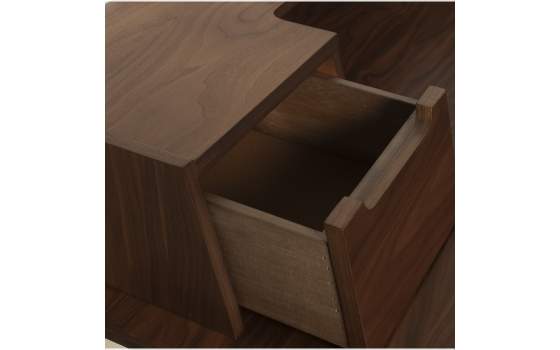 Mesa Escritorio 3 Cajones Estilo Actual Nogal Oscuro Axans