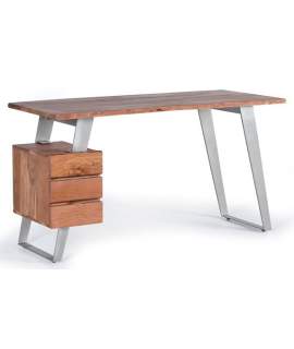 Mesa Escritorio 3 Cajones Madera Metal Serie Aratany