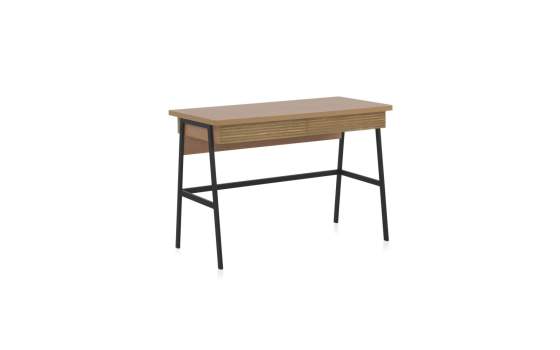 Mesa Escritorio Madera Acero 2 Cajones Serie Antibre