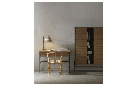 Mesa Escritorio Madera Acero 2 Cajones Serie Antibre