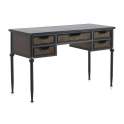 Mesa Escritorio Metalico 5 Cajones Negro Bronce Serie Adenaren