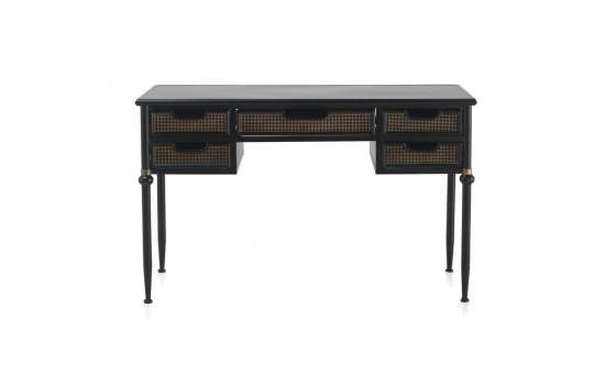 Mesa Escritorio Metalico 5 Cajones Negro Bronce Serie Adenaren