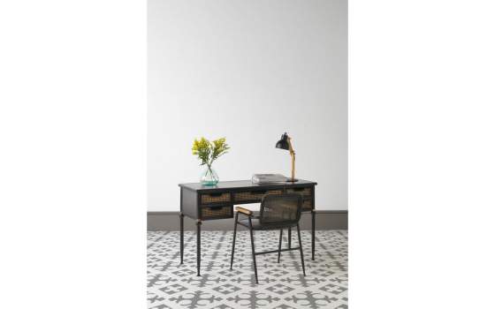 Mesa Escritorio Metalico 5 Cajones Negro Bronce Serie Adenaren