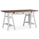 Mesa Escritorio Regulable Blanco Nogal Serie Everest
