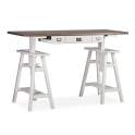 Mesa Escritorio Regulable Blanco Nogal Serie Everest
