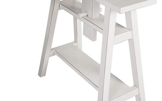 Mesa Escritorio Regulable Blanco Nogal Serie Everest