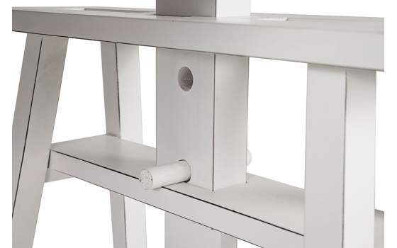 Mesa Escritorio Regulable Blanco Nogal Serie Everest