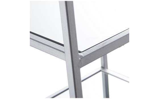 Mesa Estanteria Estilo Actual en Forja Plata Tapa Espejo Akajan