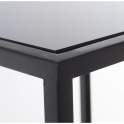 Mesa Estanteria Estilo Actual en Forja y Cristal Negra Akajan