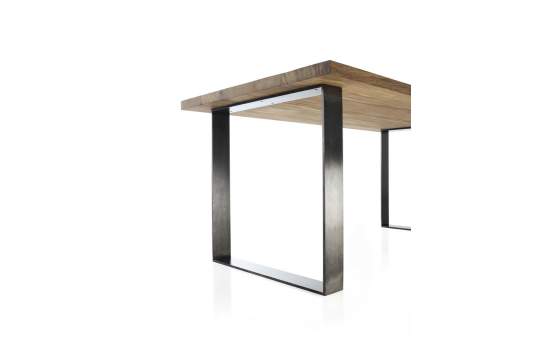 Mesa Forja Grande 3 Tamaños Tapa Madera Estilo Industrial Roma