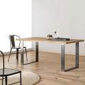 Mesa Forja Grande 3 Tamaños Tapa Madera Estilo Industrial Roma